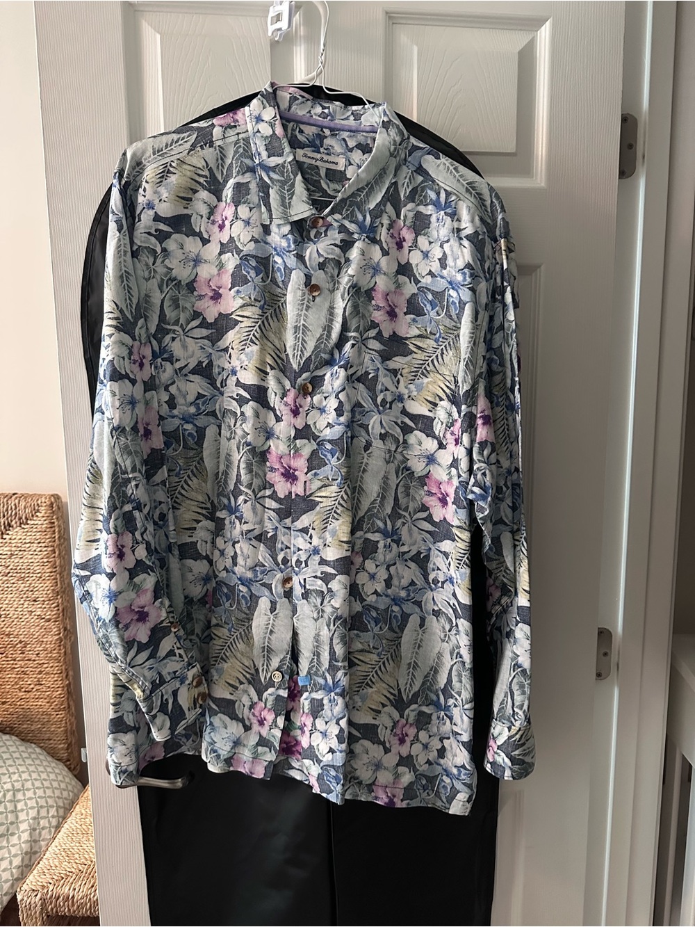 Tommy Bahama Linen Blue Floral Lightweight Shirt